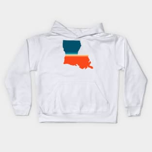 Louisiana State Retro Map Kids Hoodie